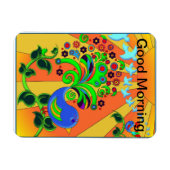 Guten Morgen Sonnenaufgang mit Vogel Magnet (Horizontal)