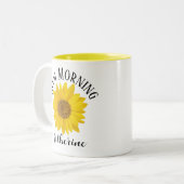 Guten Morgen Sonnenblumen-Individuelle Name Zweifarbige Tasse (Vorderseite Links)