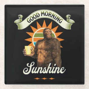 Guten Morgen Sonnenschein Bigfoot trinken Kaffee Glasuntersetzer