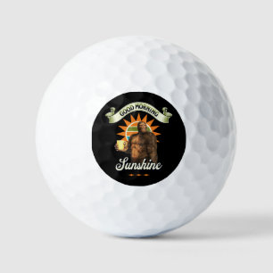 Guten Morgen Sonnenschein Bigfoot trinken Kaffee Golfball
