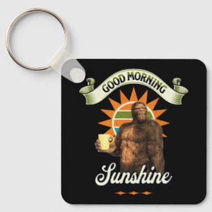 Guten Morgen Sonnenschein Bigfoot trinkt Kaffee Schlüsselanhänger