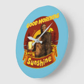 Guten Morgen Sonnenschein Funny Bigfoot Große Wanduhr (Winkel)