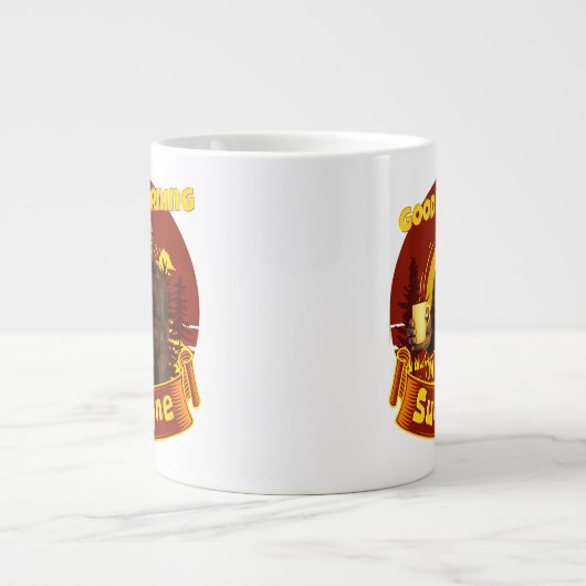 Guten Morgen Sonnenschein Funny Bigfoot Jumbo-Tasse (Vorderseite)