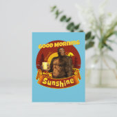 Guten Morgen Sonnenschein Funny Bigfoot Kaffee Postkarte (Stehend Vorderseite)