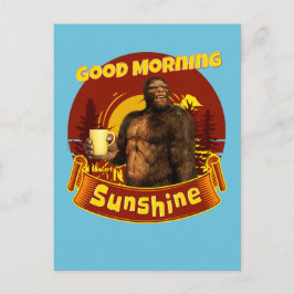 Guten Morgen Sonnenschein Funny Bigfoot Kaffee Postkarte