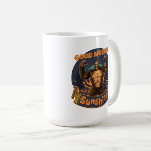 Guten Morgen Sonnenschein Funny Bigfoot Kaffeetasse (VorderseiteRechts)