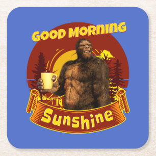 Guten Morgen Sonnenschein Funny Bigfoot Rechteckiger Pappuntersetzer