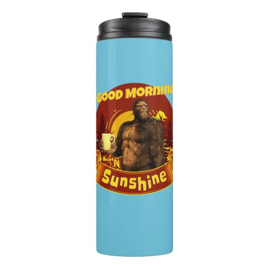 Guten Morgen Sonnenschein Funny Bigfoot Thermosbecher (Vorderseite)