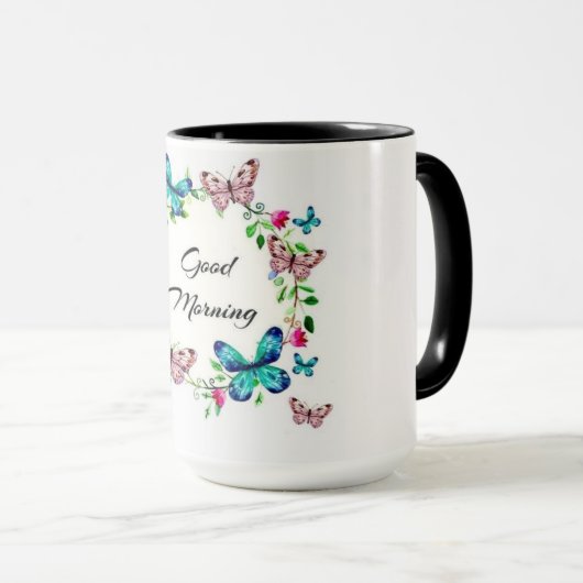 Guten Morgen Sonnenschein! Hochwertige Tasse mit P (VorderseiteRechts)