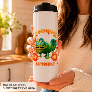 Guten Morgen Sonnenschein Lustiges Chamäleon Thermosbecher