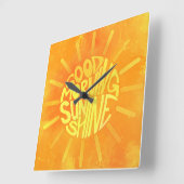 Guten Morgen, Sonnenschein! Quadratische Wanduhr (Winkel)