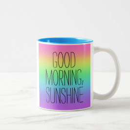 Guten Morgen, Sonnenschein, Regenbogen-Tasse Zweifarbige Tasse