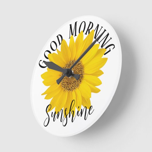 Guten Morgen Sonnenschein Sonnenblume Runde Wanduhr (Winkel)