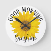 Guten Morgen Sonnenschein Sonnenblume Runde Wanduhr (Vorderseite)