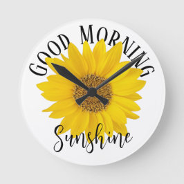 Guten Morgen Sonnenschein Sonnenblume Runde Wanduhr