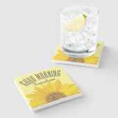 Guten Morgen Sonnenschein Sonnenblume Steinuntersetzer (Seitenansicht)