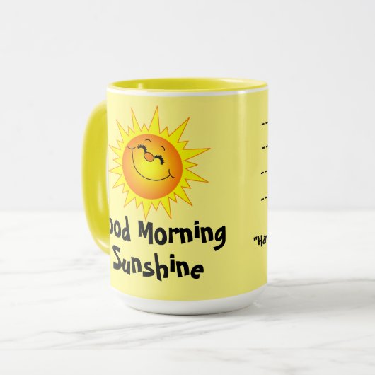 Guten Morgen Sonnenschein Tasse (Vorderseite Links)