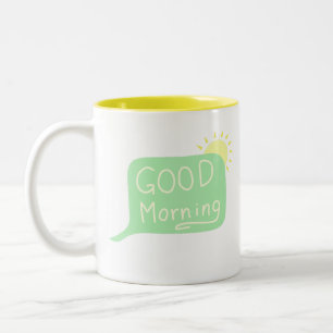 Guten Morgen Sprechblase Sonnenschein Zweifarbige Tasse