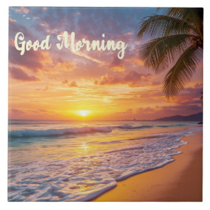 Guten Morgen Strand Leben 02 Fliese