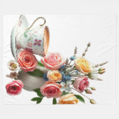 Guten Morgen Tee Fleecedecke (Vorderseite (Horizontal))