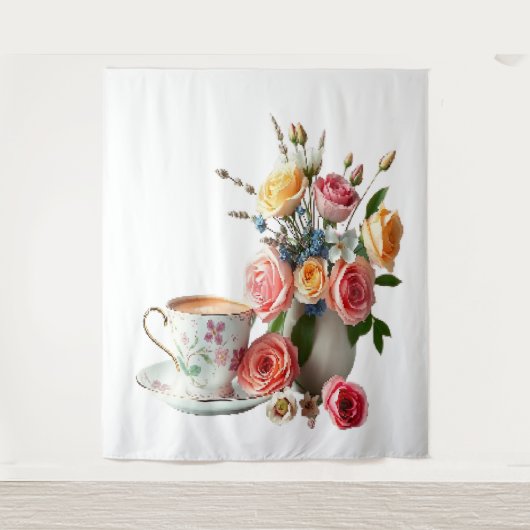 Guten Morgen Tee Wandteppich (Vorderseite)