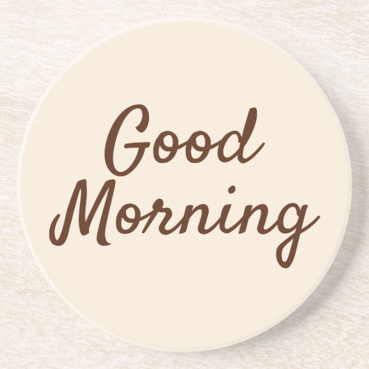 Guten Morgen Untersetzer - Minimalistische Beige K (Vorne)