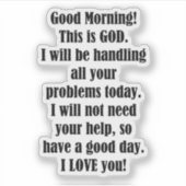 Guten Morgen von GOD Aufkleber (Vorderseite)