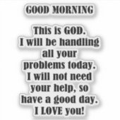 Guten Morgen von GOD Aufkleber (Vorderseite)