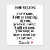 Guten Morgen von GOD Aufkleber (Blatt)