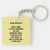 Guten Morgen von GOD (personalisieren) Schlüsselanhänger (Rückseite)