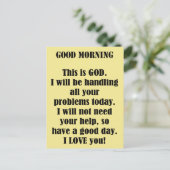 Guten Morgen von GOD Postkarte (Stehend Vorderseite)