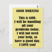 Guten Morgen von GOD Postkarte (Vorne/Hinten)