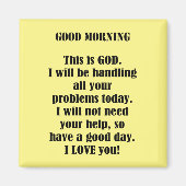 Guten Morgen von Gott (personalisieren) Magnet (Vorne)