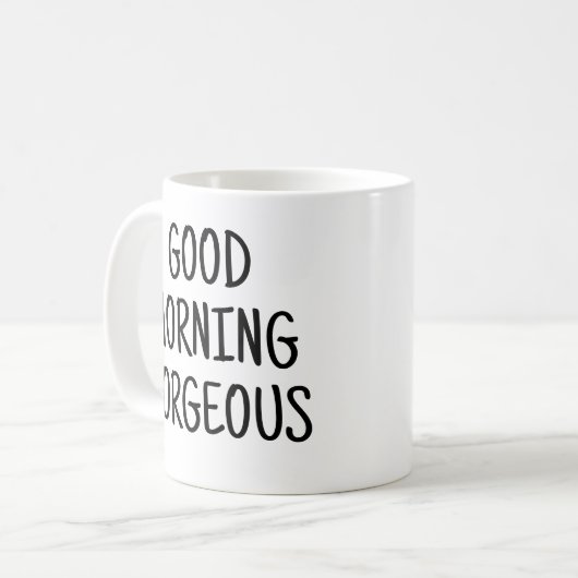 Guten Morgen wunderschön Kaffeetasse (Vorderseite Links)