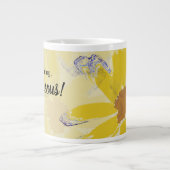 Guten Morgen, wunderschöne Abstrakte gelbe Blume Jumbo-Tasse (Vorderseite)