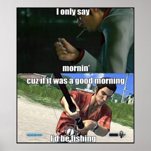 Guten Morgen Yakuza Meme Poster (Vorne)