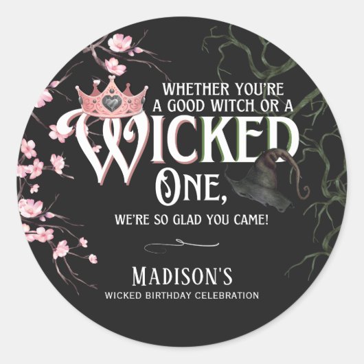 Guten oder Wickerten Geburtstag Runder Aufkleber (Vorderseite)