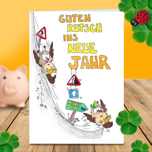 GUTEN RUTSCH Greeting card by Nicole Janes Karte