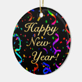 "Guten Rutsch ins Neue Jahr! "(einseitige) Keramik Ornament (Links)