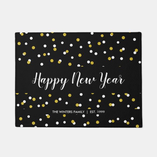 Guten Rutsch ins Neue Jahr + Familienname, Fußmatte (Vorderseite)