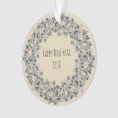 Guten Rutsch ins Neue Jahr Kranzentwurf Verzierung Ornament (Vorderseite)