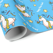 Guten Rutsch ins Neue Jahr-Lama Geschenkpapier (Rolleneckpunkt)