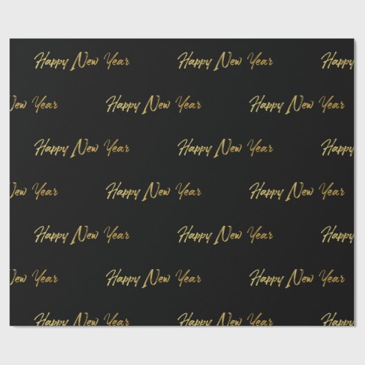 Guten Rutsch ins Neue Jahr-Packpapier (Schwarzes) Geschenkpapier (Flach)