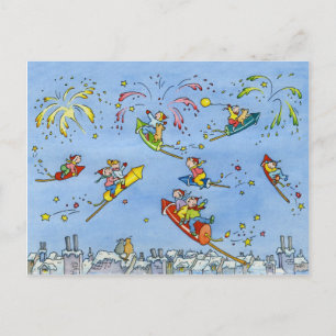 Guten Rutsch ins Neue Jahr-Postkarte "kleine Feiertagspostkarte