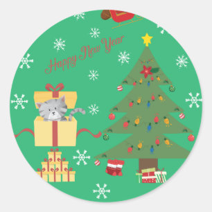 Guten Rutsch ins Neue Jahr Runder Aufkleber