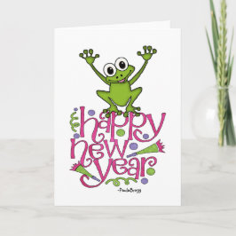 Guten Rutsch ins Neue Jahr von Frisky der Frosch Feiertagskarte