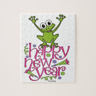 Guten Rutsch ins Neue Jahr von Frisky der Frosch Puzzle