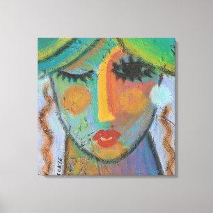 Guten Tag Abstrakte Acrylmalerei auf OSB Leinwanddruck