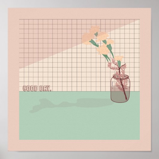 "Guten Tag" Ästhetisches Pastellfarbenposter Poster (Vorne)