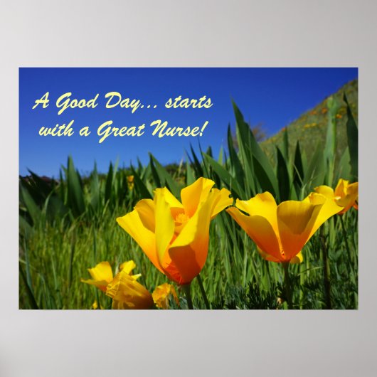 Guten Tag beginnt mit einem großen Krankenpflegepo Poster (Vorne)